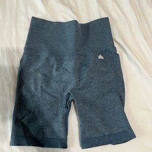 Women's Body Temple Athletic High-Waisted Blue Booty Scrunched Shorts